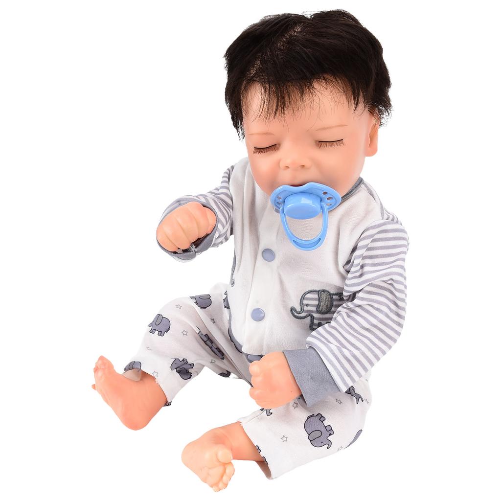 Reborn Infant Doll 18 Inch Lifelike Vivid Cute Newborn Baby Boy Doll with Clothes Pacifier Gift