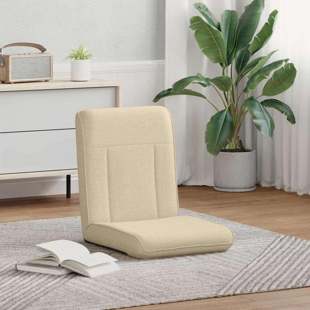 Adjustable Footstool Cream Fabric