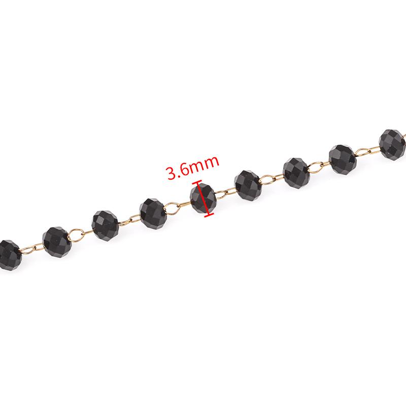 Bulk Mixed Style Stainless Steel Link Black Beaded & Rhinestone Cup Chains for DIY Necklace Bracelet Jewelry Making