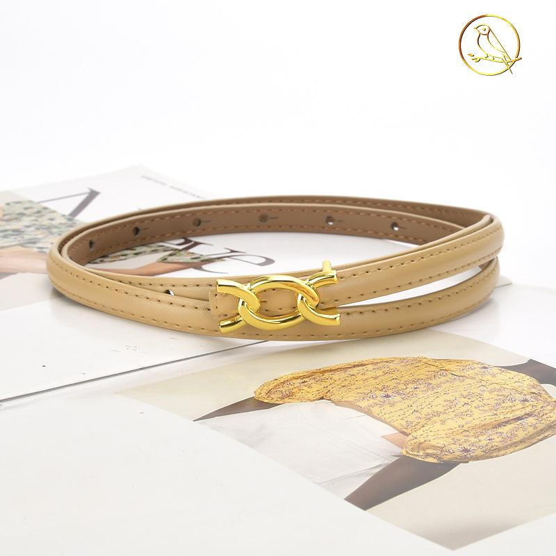 Vier Jahreszeiten Verfügbar Neuer Damen Dünner Gürtel Dekoration Anzug Mantel Mit Kleid, Rindsleder Dünner Gürtel Schlicht Und Modisch