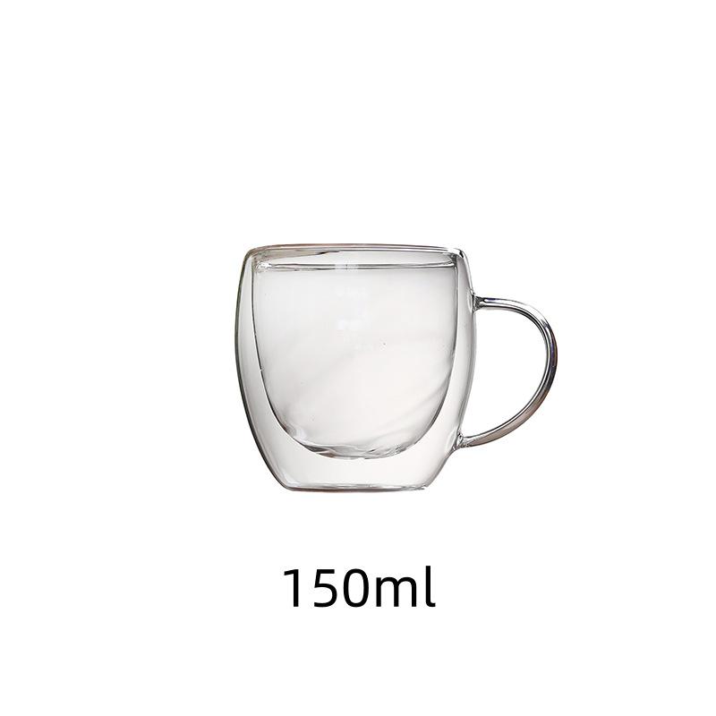 Transparent Double-Layer Insulated Glass Cup - Creative Large Capacity for Coffee, Tea & Wine