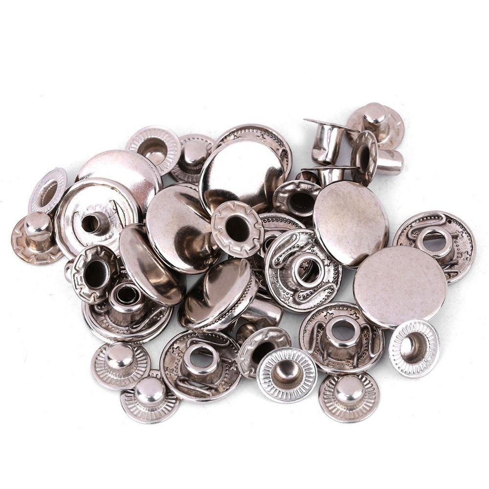 50set Durable Brass Snap Fasteners Round Shape 10mm Diameter Press Studs Metal Button Snaps Diy Sewing