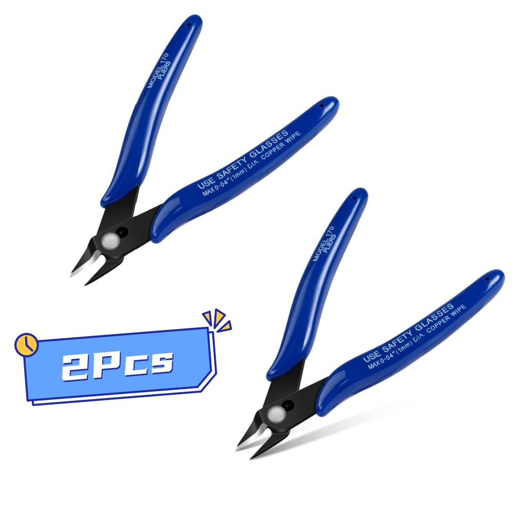 Wire Cutters, Spring-loaded CRV Steel Diagonal Flush Cutters for Electrical & Home Use–Heavy Duty Precision Side Cutting Pliers