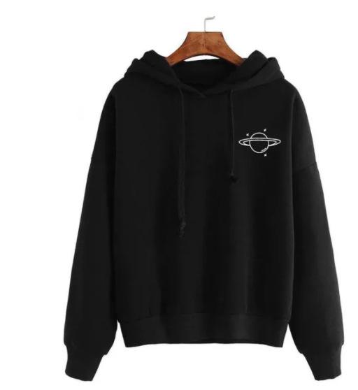 2021 autumn and winter new large-size women's clothing European and American loose casual printing than heart printing hooded women's sweater trend