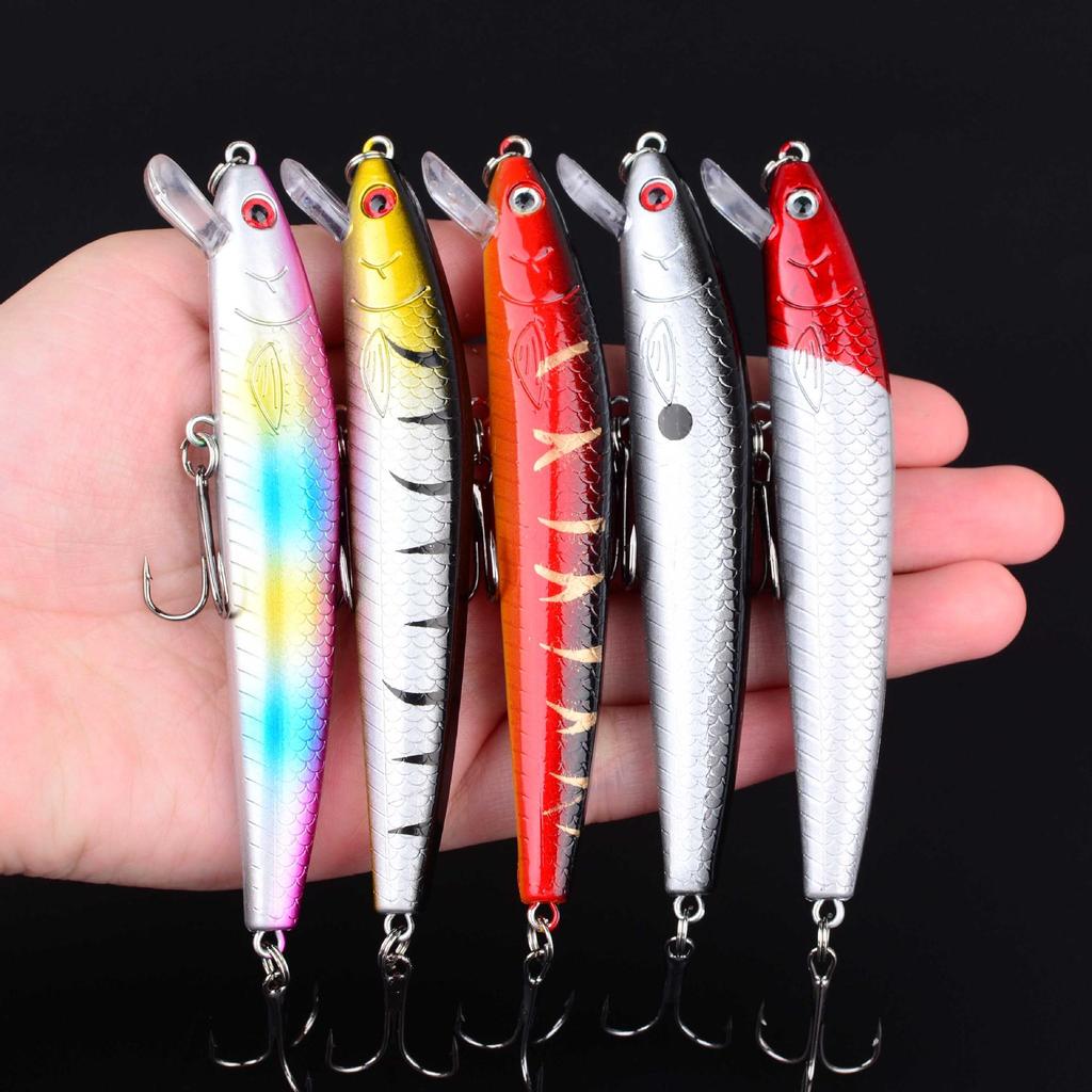 20-Piece Floating Minnow Lure Set: Plastic Hard Lures for Asp and Bass, All-Round Artificial Baits