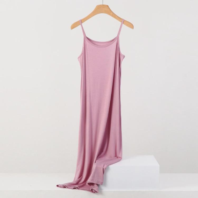 Plus Size Loose Fit Modal Camisole Pajamas Dress Comfortable Anti Exposure for 200 Lbs