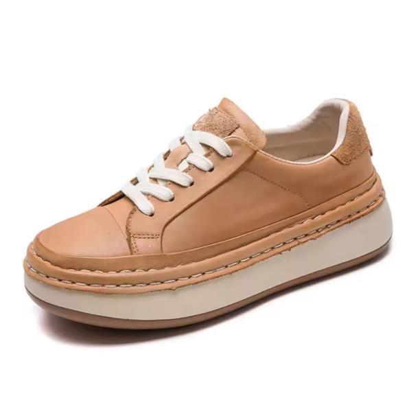 Fashion Top Quality 4.5CM 2025 Spring Summer New Style Vintage Handmade Color Scrubbing Versatile Flat Shoes Simple Sports Women's Shoes