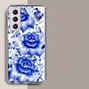 Blue white Porcelain Pattern Phone Case For Samsung Galaxy S25 Edge S24 S23 FE S21 S20 S10 Plus S22 S26 Ultra Cover Clear Cases