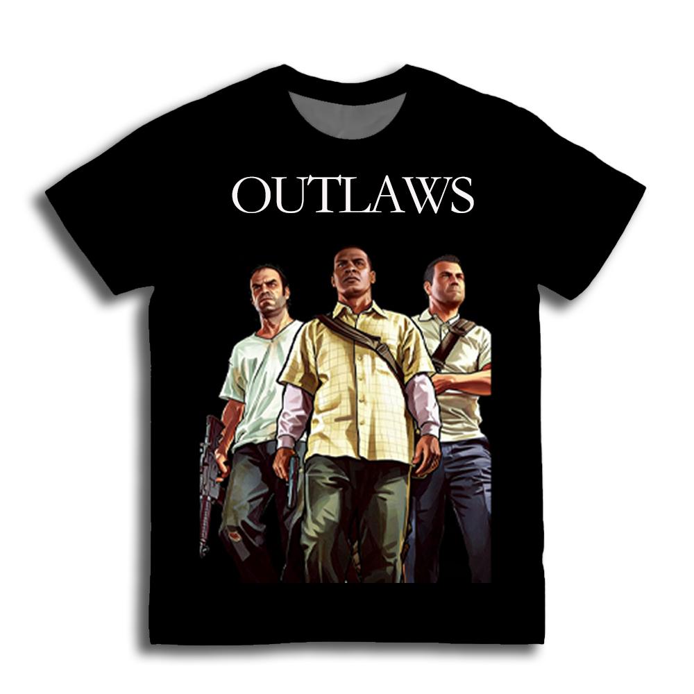

Three Mens Game Printed TShirt Fun Outlaw Trevor Philips Unhinged Chaos Graphic TShirts Street Hip Hop Trendy Loose Tops S