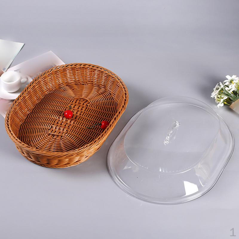Food Serving Basket Imitation Rattan Woven Bread Drain Wicker Fruit for