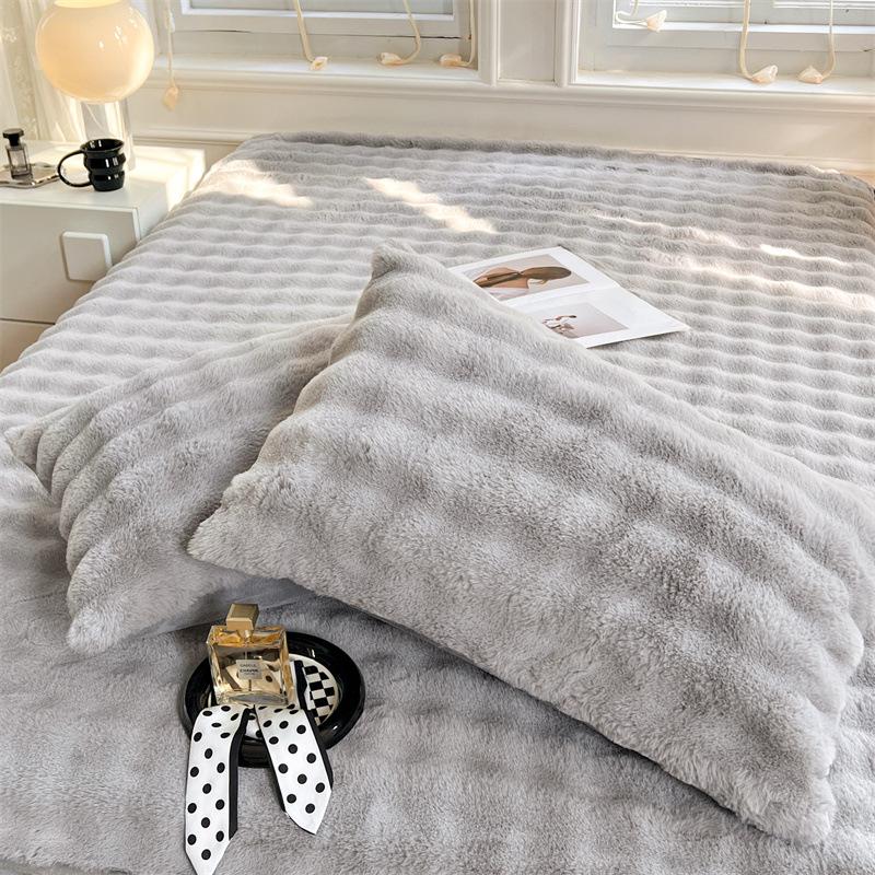 2025 Imitation Rabbit Fur Plush Long Pillowcase, Double Milk Velvet Long Pillowcase, Single Imitation Rabbit Fur Plush Pillowcase