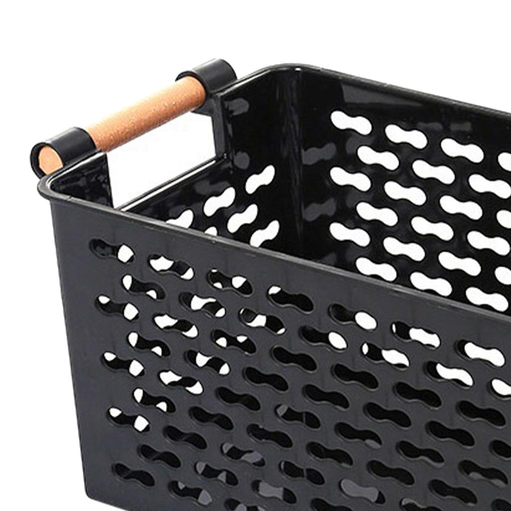 Plastic Storage Basket Multifunctional Portable Hollow Desktop Storage Baskets with Handle for