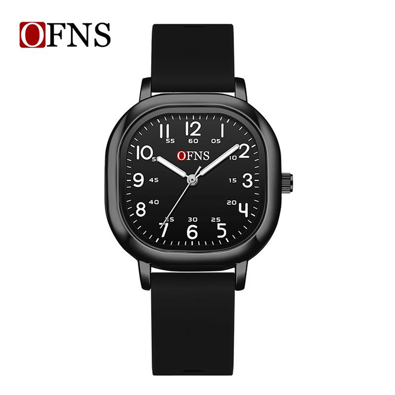 Oufanni Student Exam Watch: Silent Quartz Square Wristwatch with Night Light for Boys & Girls