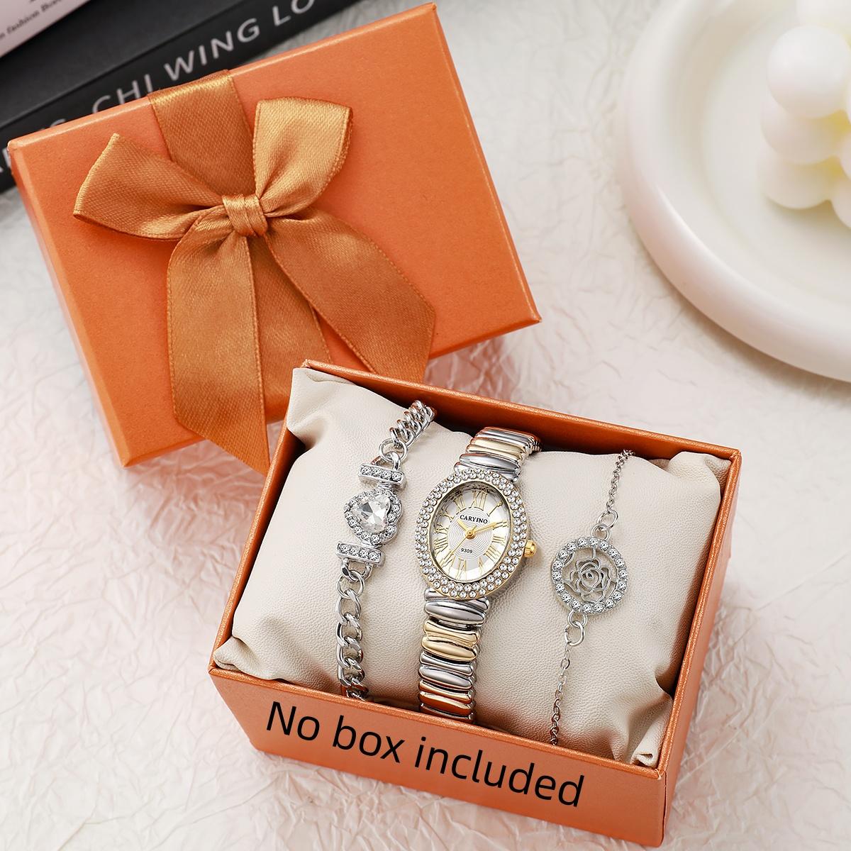 

Женский кварцевый часовой набор с бриллиантами, Роскошный элегантный подарок для друзей золотой