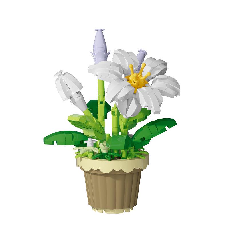 Eternal Flower Pot Building Blocks - Girls' Gift, 7219-30 Assembly Set