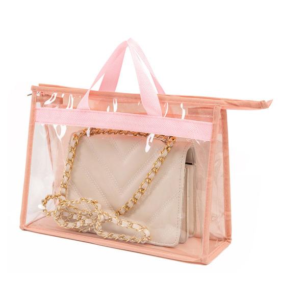 Handbag Storage Organizer Dust Bag Waterproof Transparent Design Zipper Closure Purse Storage Organizer with Handle