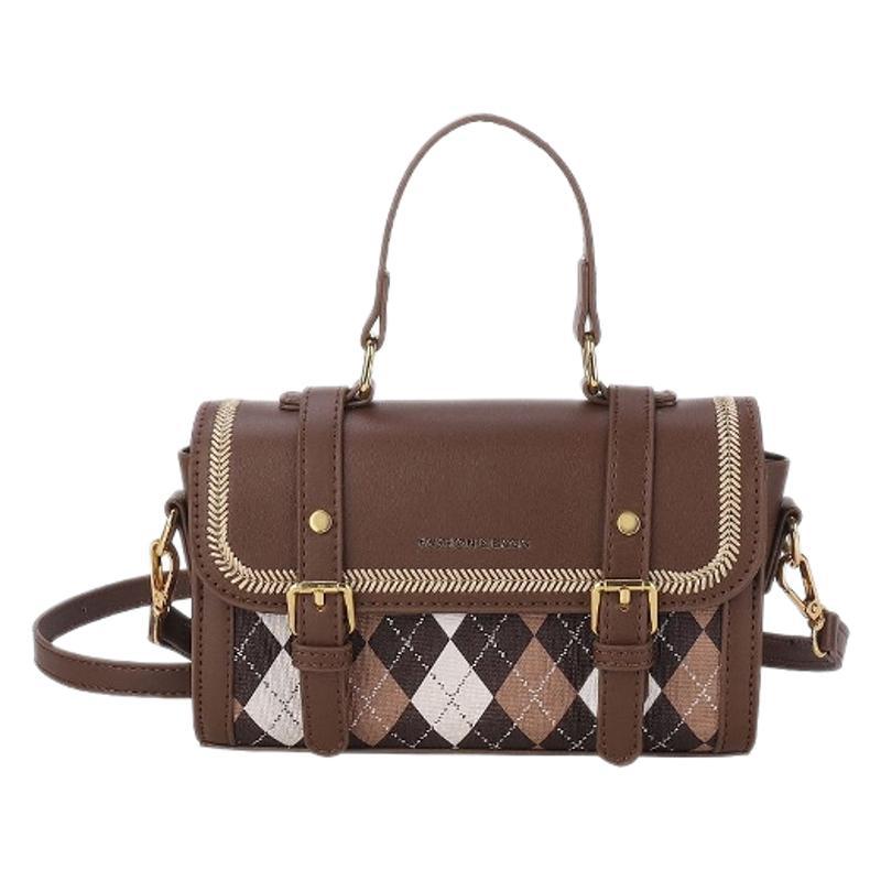 2025 Autumn New Women's Bag Fashion Diamond Handbag Bag Texture Versatile Shoulder Messenger Bag Women's Bag