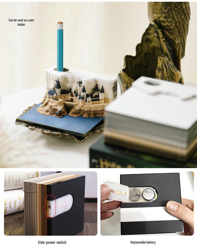 3D Stereoscopic Sticky Note Sculpture 2026 Calendar: Creative Tear-off Convenience Pad and Desktop Ornament