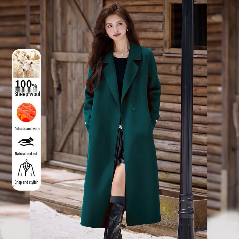 

Bailuyu Women s Full Wool Double-Sided Long Coat L
