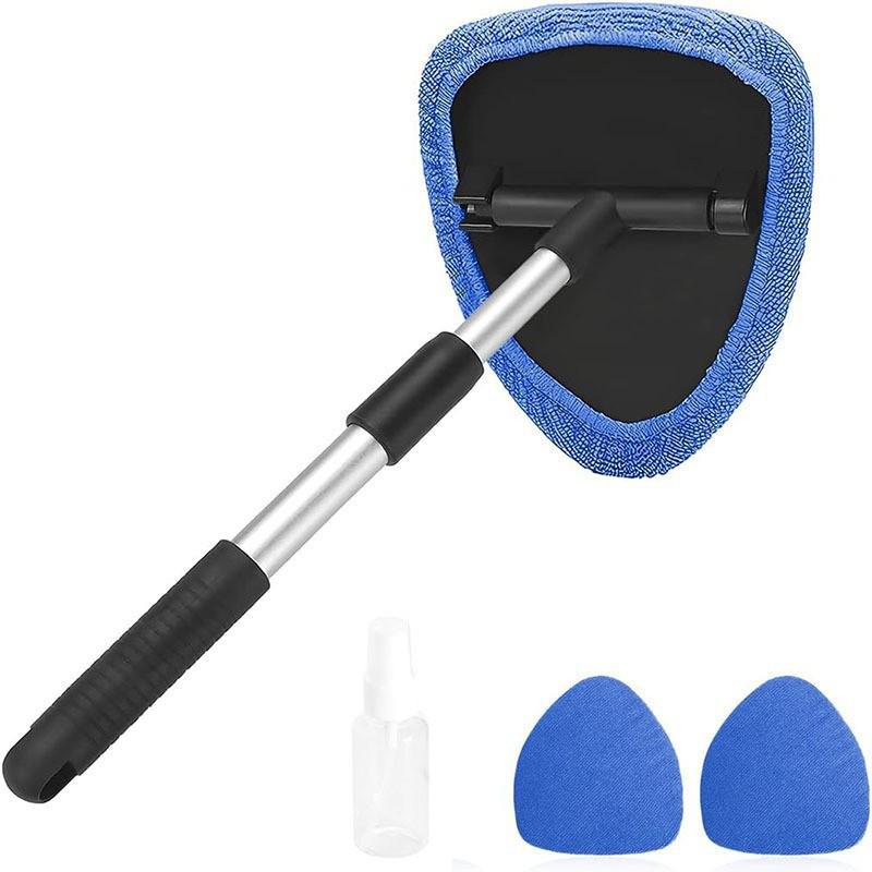 Telescopic Microfiber Car Window Cleaning Brush & Scraper