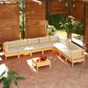 Day and Night - Day and Night Garden Furniture 9 Pieces and Cushions Solid Cream Pine Wood