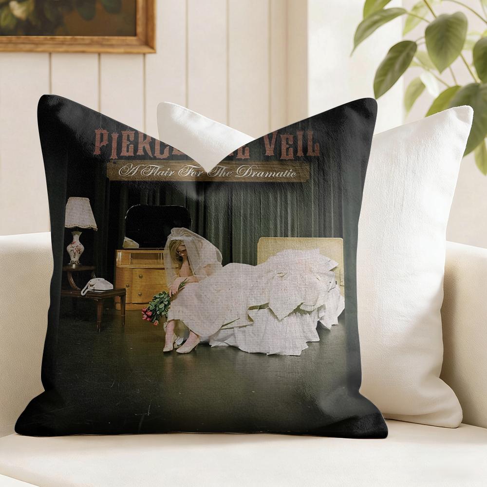 Punk Band PPierce The Veil Cushion Cover Eco Linen Pillow Case DoubleSided Print Breathable Durable Zipper Home Decor Gift