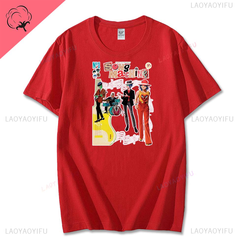 Vintage Music Band Gorillaz PUNK ROCK Printed T Shirt Men Women Summer 90s Oneck Cotton Short Sleeve Tshirts Y2K Clothing Tee