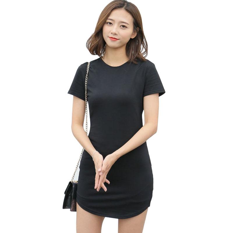 Dámské společenské šaty s krátkým rukávem z pevného bodycon trička