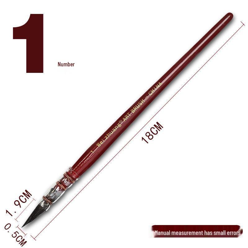 Red Round Head Watercolor Brush with Squirrel Imitation Nylon Hair for Adult Artists