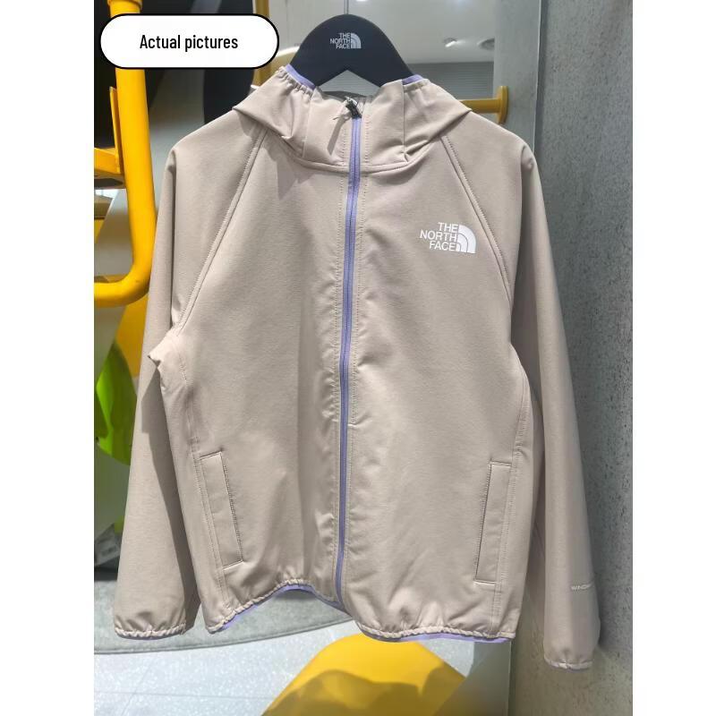 Детская ветронепроницаемая водоотталкивающая куртка The North Face XXL светло-коричневого