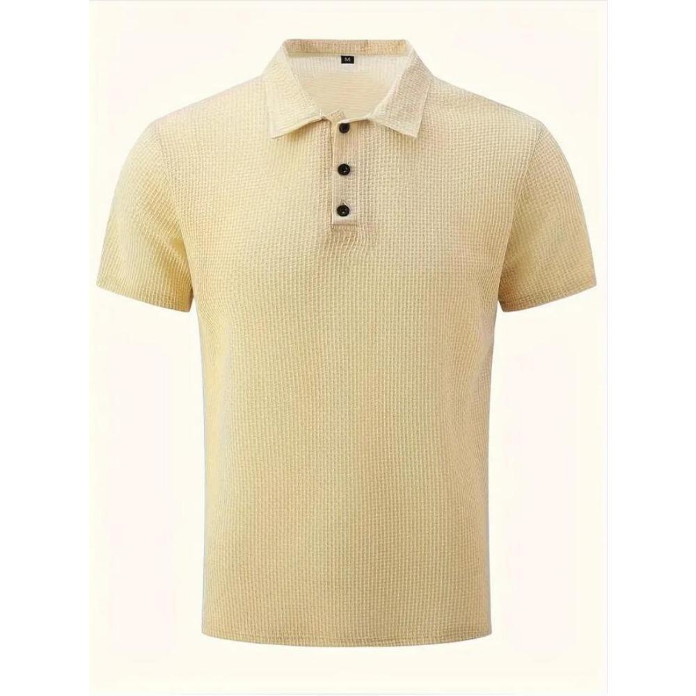 Golf Shirt Men Summer New Men's Lop-up Hollow Short-sleeved Polo Shirt Ice Silk Cool T-shirt Male
