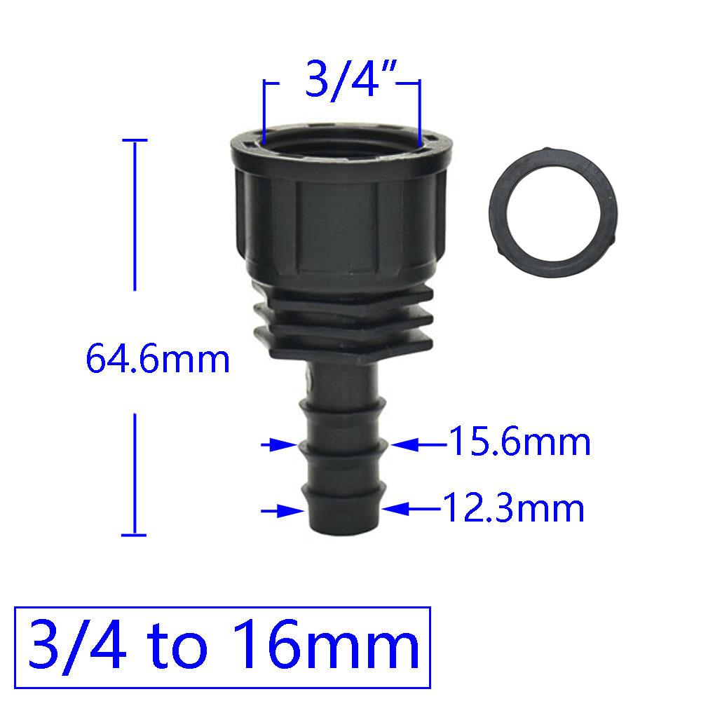 1/2 3/4 Female Male Thread To 1/2 3/4 1 Inch Garden Hose Barb Connector 16mm 20mm 25mm Plastic Hose Fitting 2 Pcs