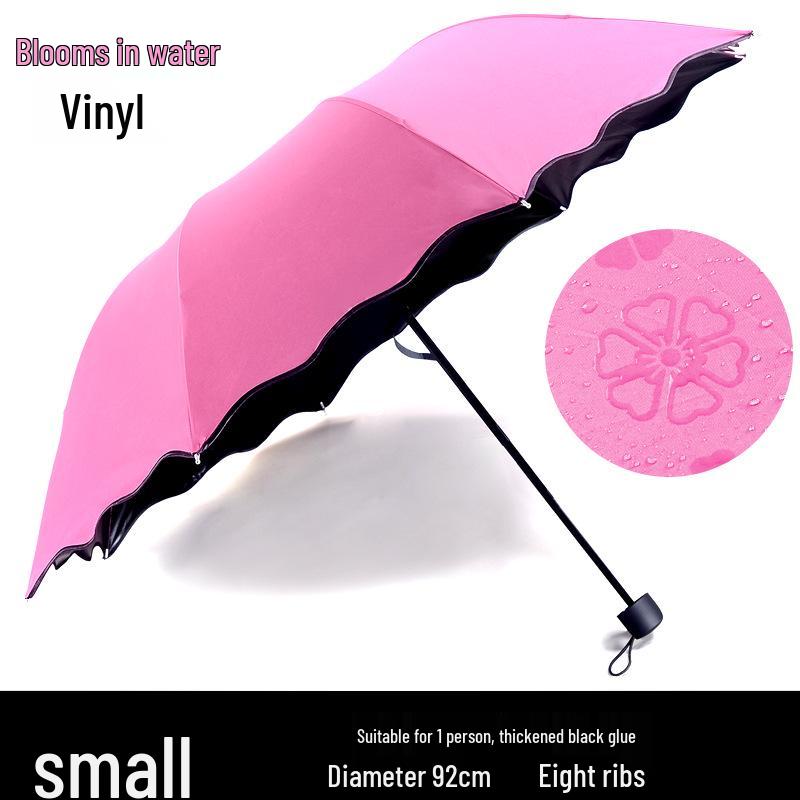 Water-Activated Blooming Three-Fold Umbrella with Sun Protection and Custom LOGO