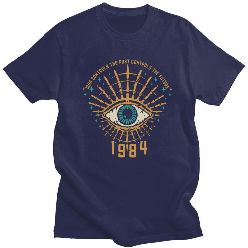 

1984 George Orwell Control The Future T Shirt Men Women ShortSleeve Tshirts Streetwear Graphic Tee Loose Oversized Clothes 4XL
