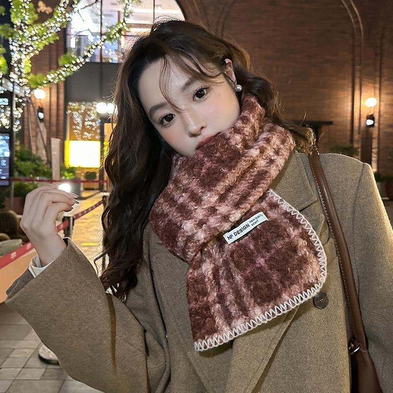 Wind Ankara Red Lamb Fleece Scarf Women's Autumn and Winter Warm Neck Protection Thickened Versatile Scarf Student