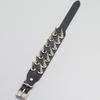 DIEZI Personality Rock Men's 2-row Spiked Bracelet Bangle For Women Vintage Punk Cosplay Black PU Leather Wrap Bracelet Jewelry