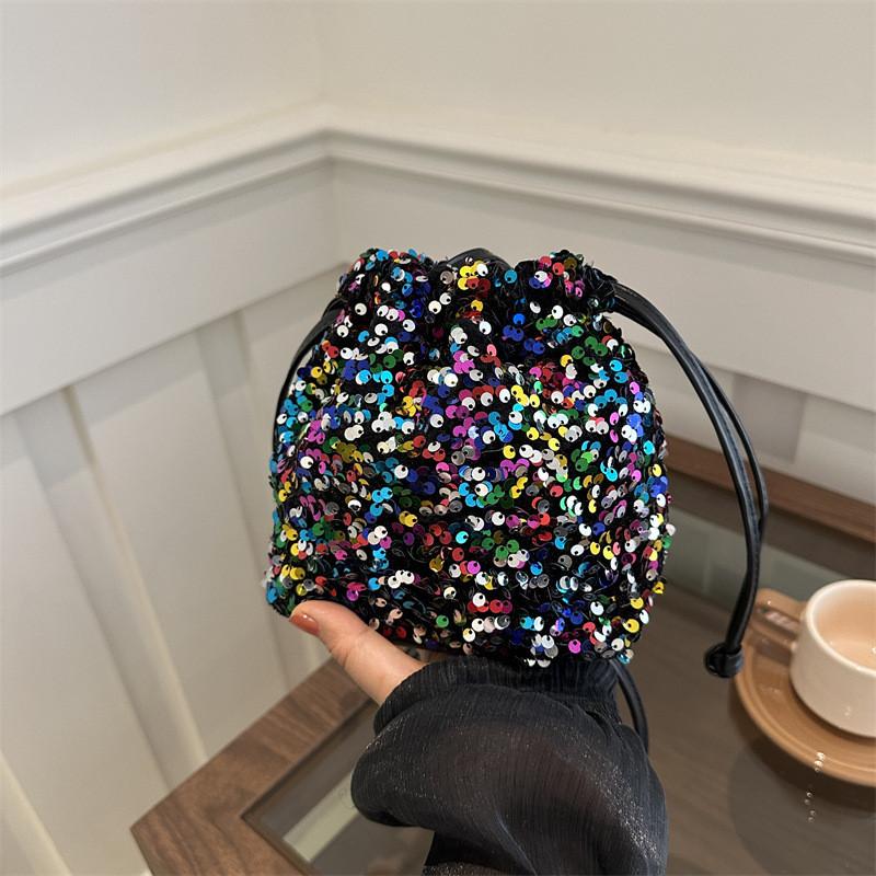 Fashionable Womens Sequin Bucket Bag In Chic Colors For Everyday Use