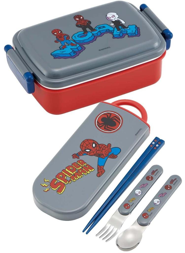 Skater Lunch with a Soft Single Made In Pop Comics Size Children's Box, 450ml, Dome-Shaped Lid, Tier, Japan, Spider-Man Design, Boys' (RBF3ANAG-A)
