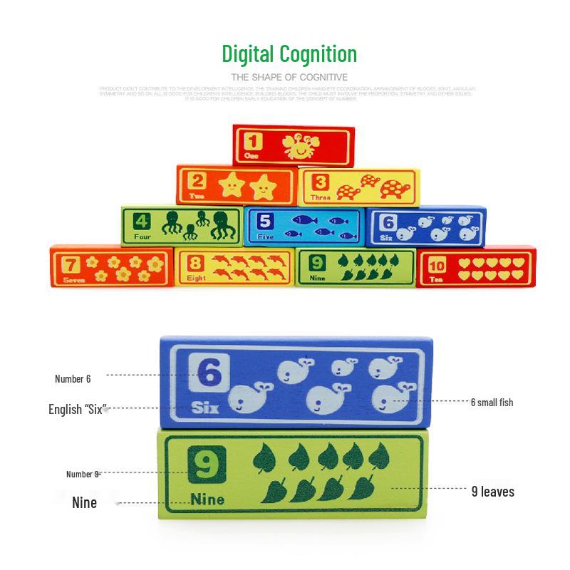 Children's Color Recognition Wooden Marble Stacking Jenga Game