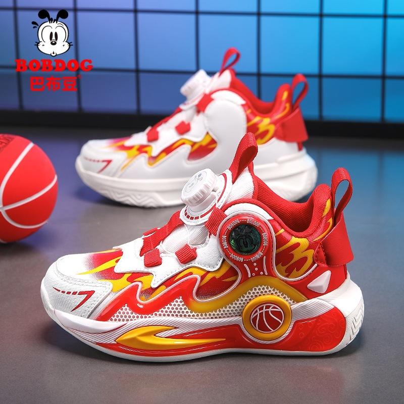 Babu bean boys shoes 2025 new spring children's sports basketball shoes boys red new year natal year shoes