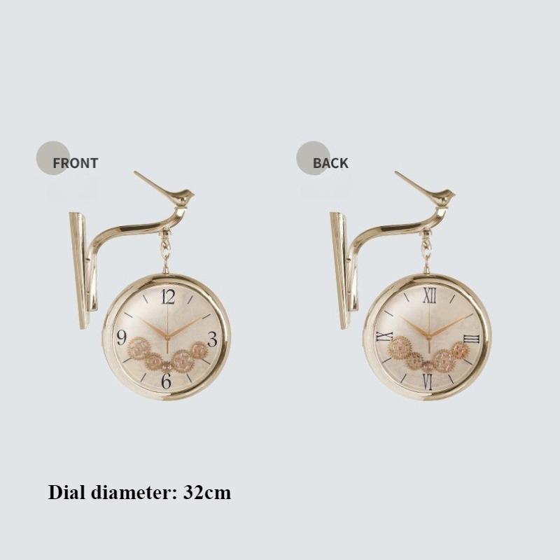 Double-sided Wall Clocks Living Room Creative Wall Watch Modern Simple Bedroom Silent Clock Luxury Home Decoration Accessories