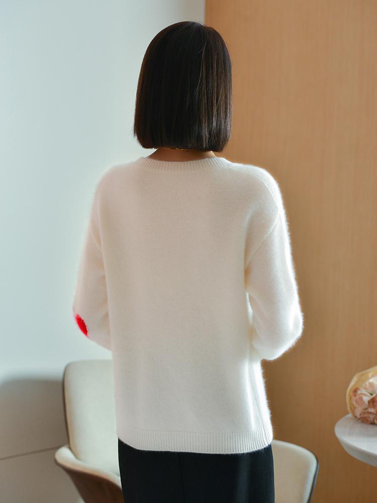 Women's Cashmere Sweater Qinghe Cashmere 30% Cashmere 70% Wool Autumn and Winter Cashmere Pullover Soft and Warm
