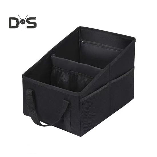 

Складной органайзер для автомобильного сиденья, многокарманный контейнер для хранения вещей, органайзер для багажника автомобиля с регулируемыми ремнями для парков, пляжей, пикников чёрный