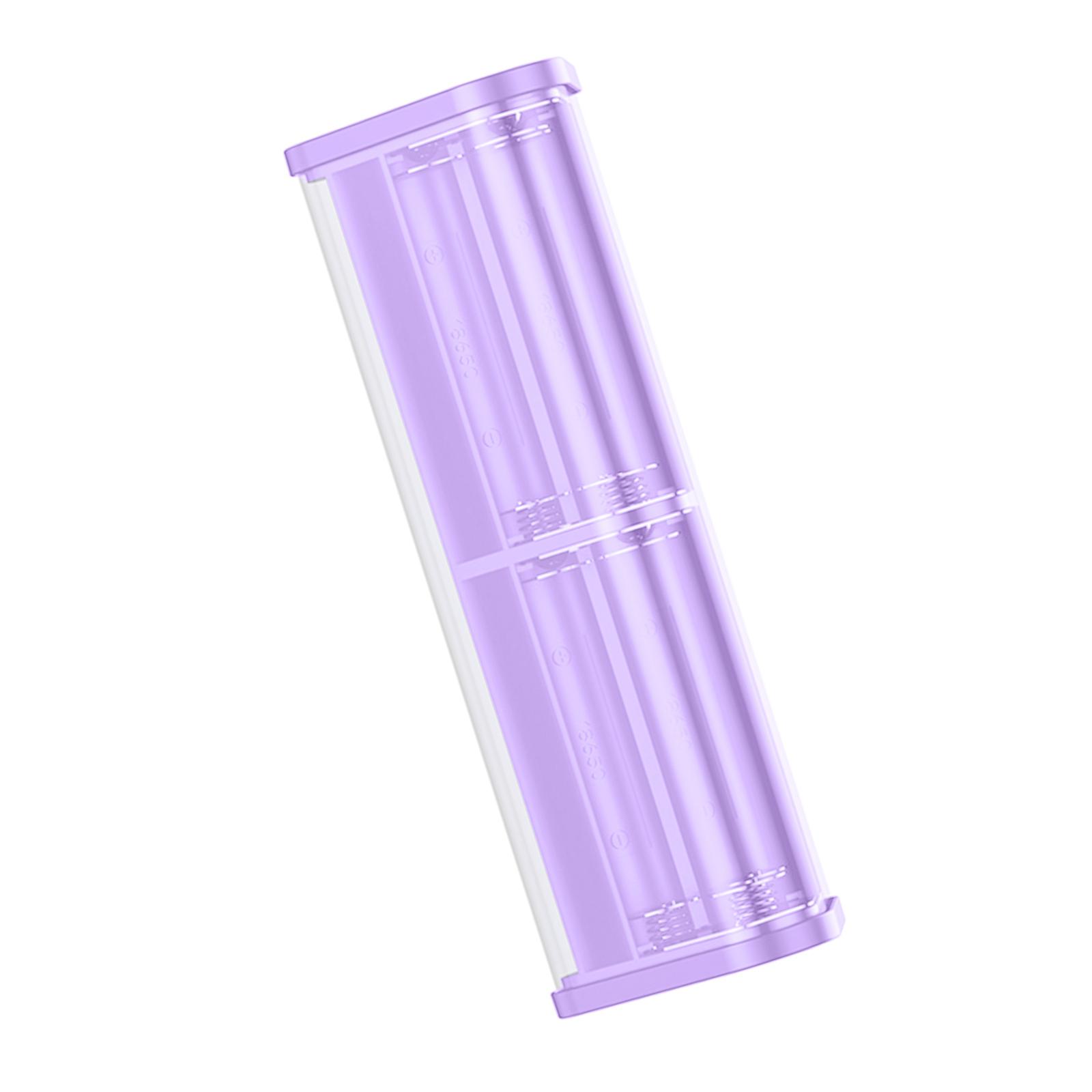 

Transparent DIY Battery Box 6x18650 Batteries Removable Camping Light Case with Display Screen for Fast Charging фиолетовый