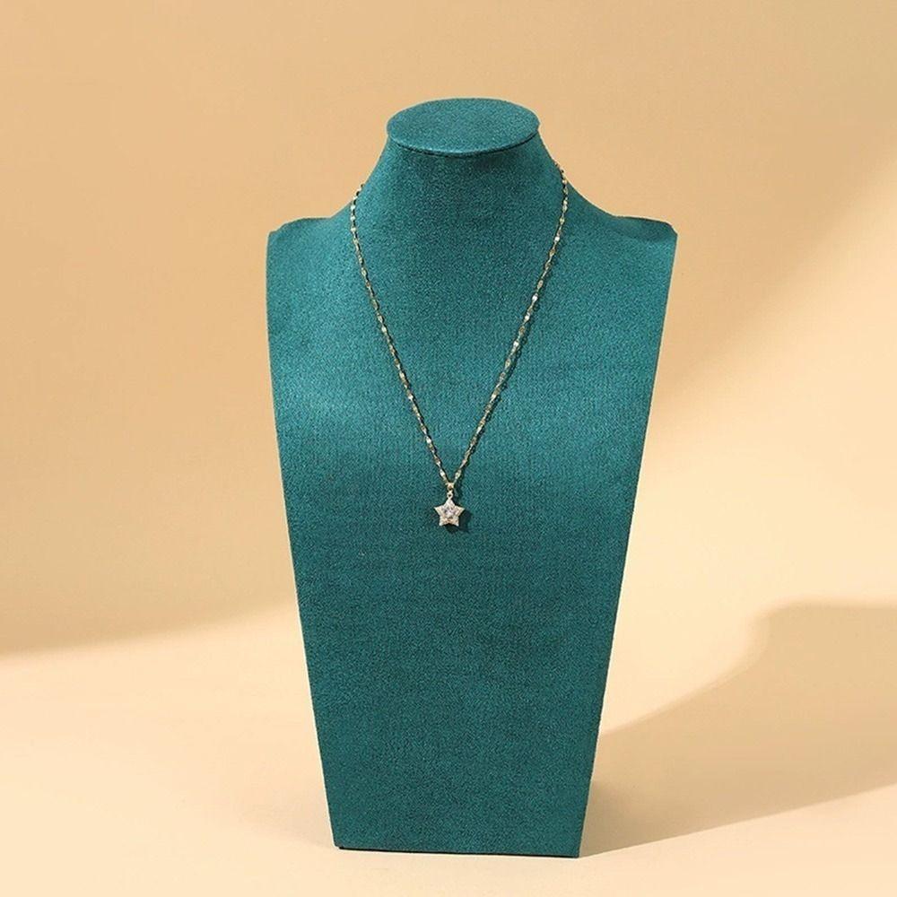 Human Shape Necklace Display Stand Velvet Cloth Ornament Holder Jewelry Show Rack  Home Showcase