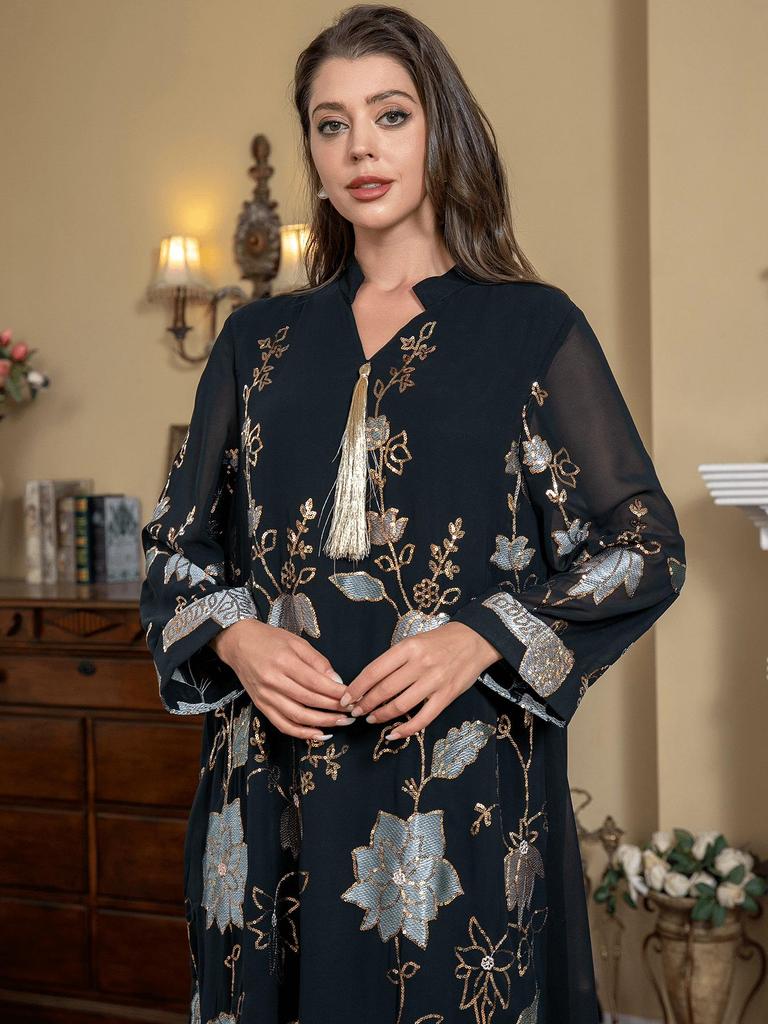 Paillettenstickerei Quastenkleid im Nahen Osten für Damen