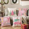 Christmas Tree Linen Printed Pillow Cover Christmas Sofa Decorative Pillow Cover Cushion Cover