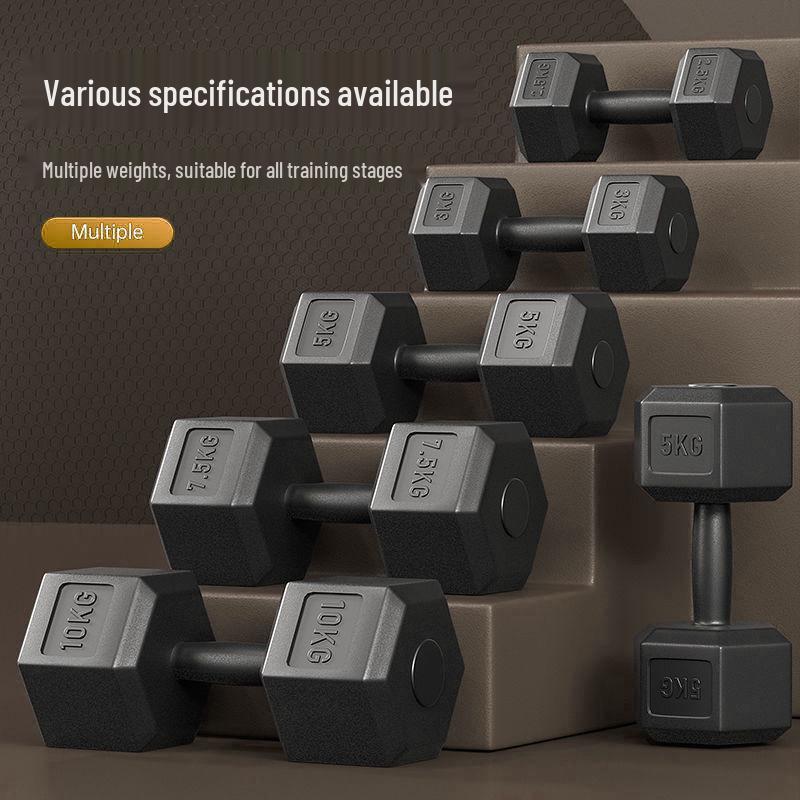 Hexagonal Eco-Friendly Dumbbell Pair for Men's and Women's Home Fitness