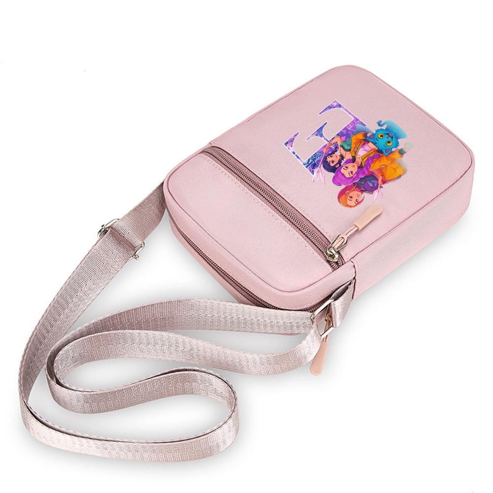 Borsa a Spalla Stampata con Lettera Kpop Demon Hunters 26 Lettere Inglesi Borsa a Tracolla Cucita in Nylon per Studenti Leggera e Resistente Regalo di Natale per Bambini