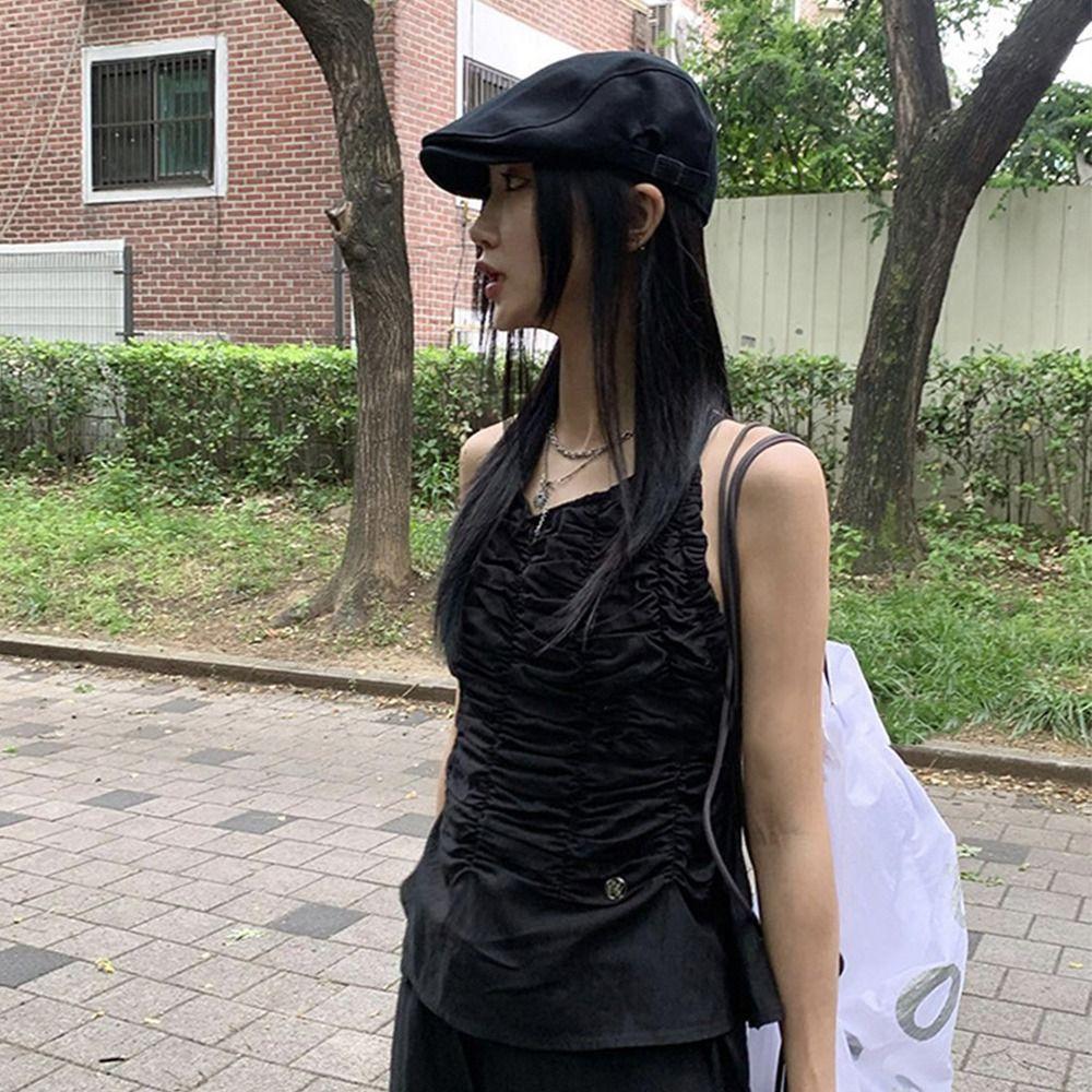 Breathable Berets Hat Sun Protection Peaked Cap Fashion Cabbie Flat Cap  for Women